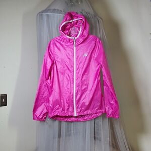 New Balance Lightweight Hot Pink Windbreaker Jacket Activewear Size S Outdoor